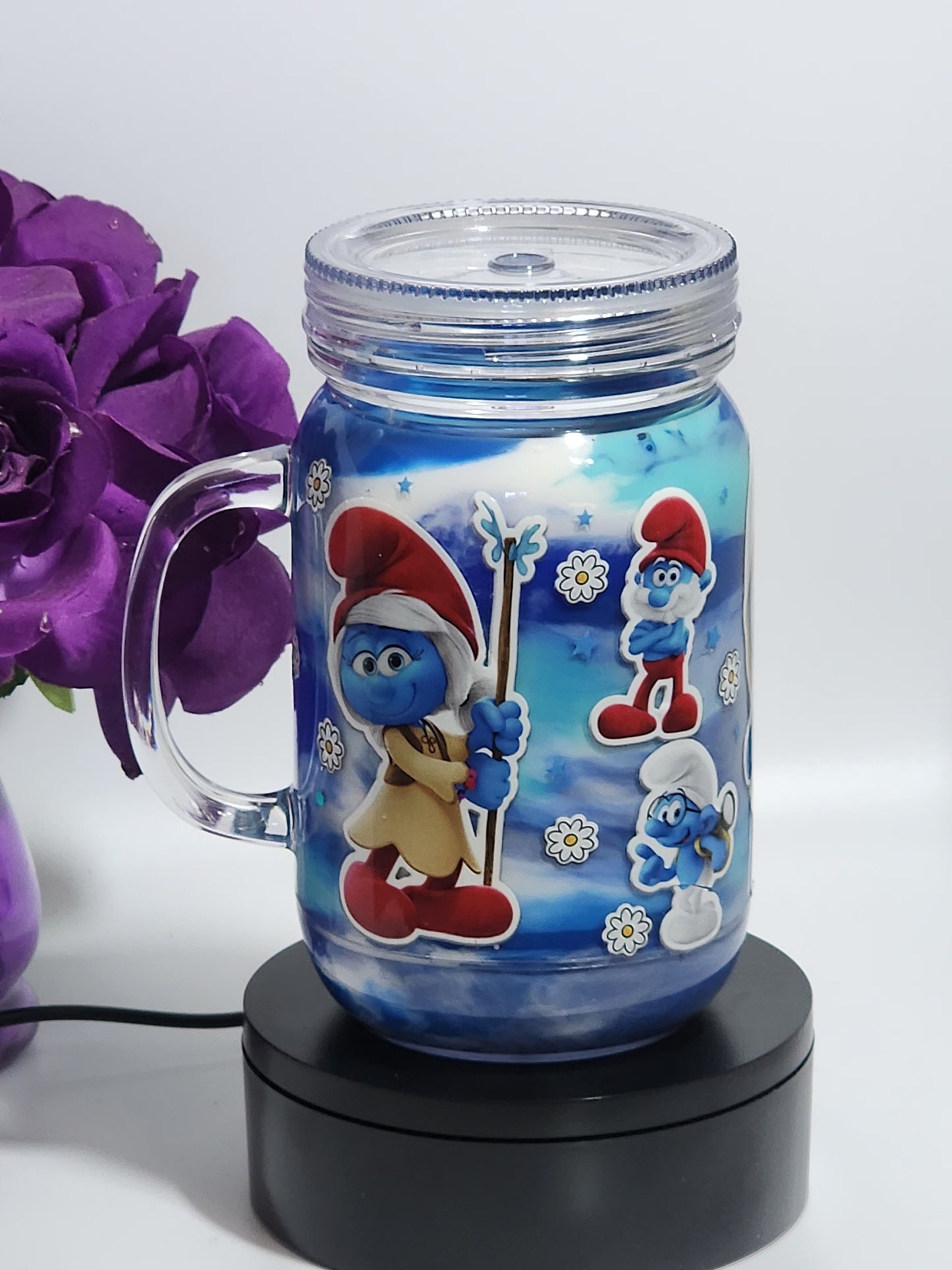 Smurf Mason Jar